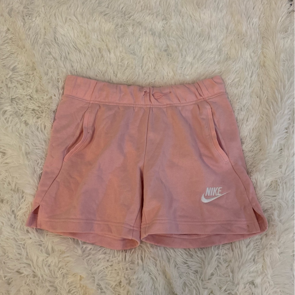 pink nike sweat shorts